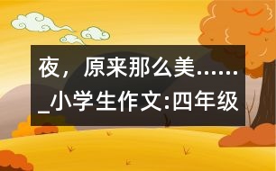 夜，原來那么美……_小學生作文:四年級