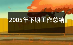 2005年下期工作總結
