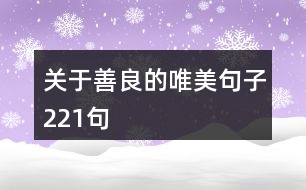關于善良的唯美句子221句