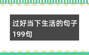 過好當下生活的句子199句