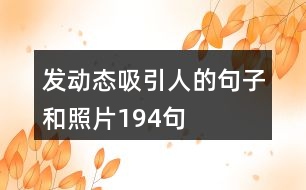 發(fā)動(dòng)態(tài)吸引人的句子和照片194句