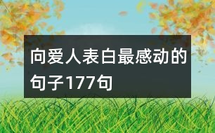 向愛(ài)人表白最感動(dòng)的句子177句