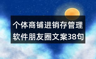 個體商鋪進(jìn)銷存管理軟件朋友圈文案38句