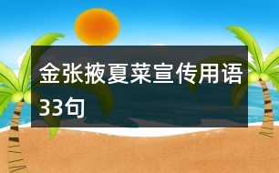 金張掖夏菜宣傳用語(yǔ)33句