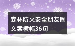 森林防火安全朋友圈文案、橫幅36句