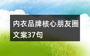 內衣品牌核心朋友圈文案37句
