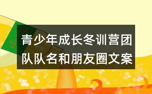 青少年成長冬訓(xùn)營團隊隊名和朋友圈文案38句