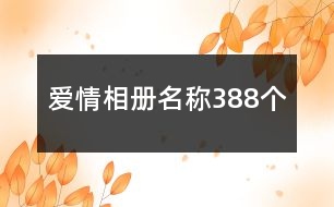 愛情相冊(cè)名稱388個(gè)