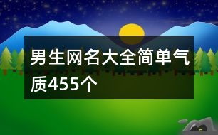 男生網名大全簡單氣質455個