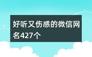 好聽又傷感的微信網(wǎng)名427個(gè)