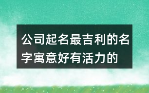 公司起名最吉利的名字,寓意好有活力的公司取名372個(gè)