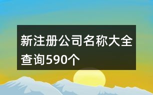 新注冊公司名稱大全查詢590個(gè)