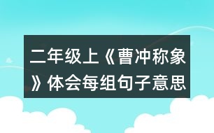 二年級(jí)上《曹沖稱象》體會(huì)每組句子意思的不同，再用加點(diǎn)詞說(shuō)句子。
