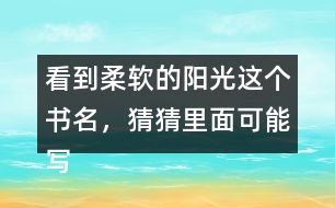 看到柔軟的陽光這個書名，猜猜里面可能寫了什么？