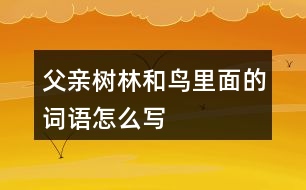 父親、樹林和鳥里面的詞語(yǔ)怎么寫