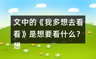 文中的《我多想去看看》是想要看什么？想去做什么？