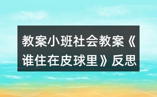 教案小班社會(huì)教案《誰住在皮球里》反思
