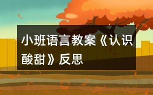 小班語(yǔ)言教案《認(rèn)識(shí)酸甜》反思
