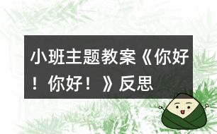 小班主題教案《你好！你好！》反思
