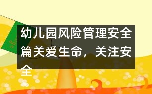 幼兒園風險管理安全篇：關(guān)愛生命，關(guān)注安全