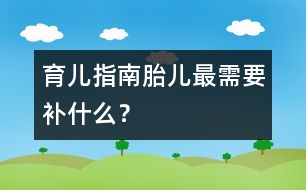 育兒指南：胎兒最需要"補"什么？