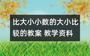 比大?。盒?shù)的大小比較的教案 教學(xué)資料 教學(xué)設(shè)計(jì)與反思