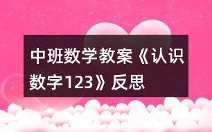 中班數(shù)學(xué)教案《認(rèn)識數(shù)字1、2、3》反思