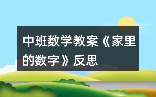中班數學教案《家里的數字》反思