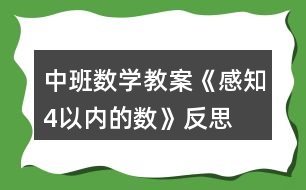 中班數(shù)學教案《感知4以內的數(shù)》反思