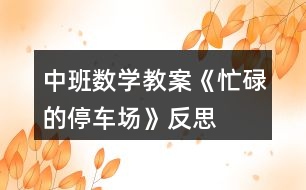 中班數(shù)學教案《忙碌的停車場》反思