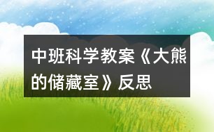 中班科學(xué)教案《大熊的儲藏室》反思