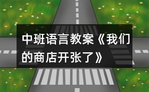 中班語(yǔ)言教案《我們的商店開張了》
