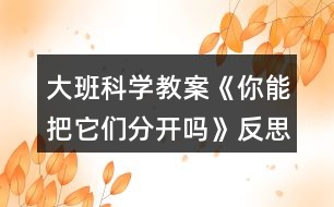 大班科學教案《你能把它們分開嗎》反思