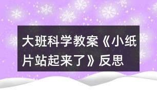 大班科學教案《小紙片站起來了》反思
