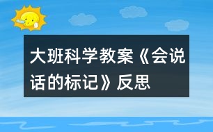 大班科學(xué)教案《會說話的標記》反思