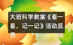 大班科學(xué)教案《看一看，記一記》活動(dòng)反思