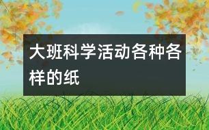 大班科學(xué)活動(dòng)：各種各樣的紙