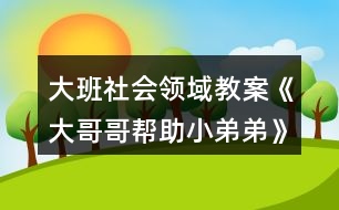大班社會領域教案《大哥哥幫助小弟弟》反思