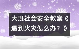 大班社會(huì)安全教案《遇到火災(zāi)怎么辦？》含設(shè)計(jì)意圖總結(jié)