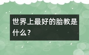 世界上最好的胎教是什么？
