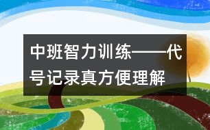 中班智力訓(xùn)練――代號(hào)記錄真方便（理解、創(chuàng)造、注意、記憶、語(yǔ)言）
