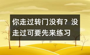 你走過轉(zhuǎn)門沒有？沒走過可要先來練習(xí)